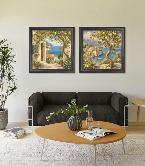 Exceptional Art Lemon Tree Views - Black Hurstwood Square Frame
