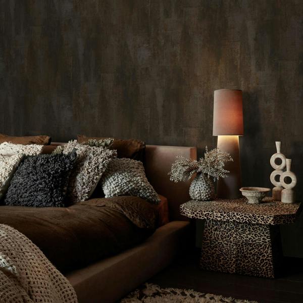 Abigail Ahern Oxidized Opulence Wallpaper | Charcoal