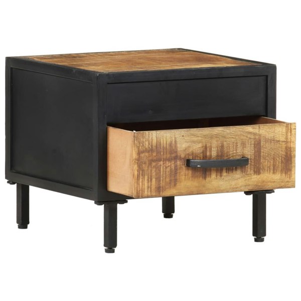 Berkfield Bedside Cabinet 40x40x35 cm Rough Mango Wood