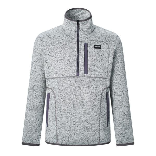 Regatta Mens Barlee Quarter Zip Fleece Top - Silver Grey - 