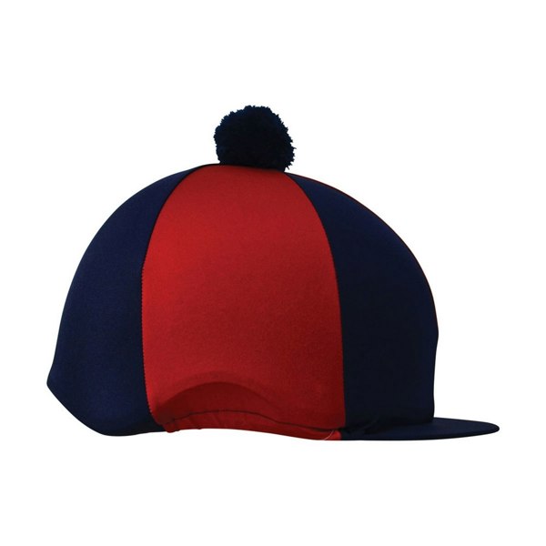 Hy Two Tone Lycra Hat Silk With Bobble - Navy/Red