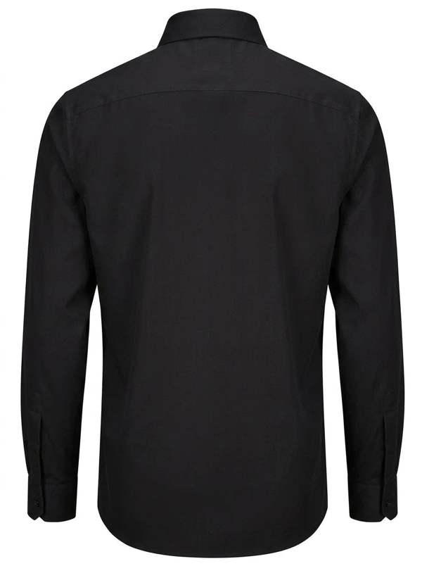 Men's Slim Fit Long Sleeve Button-Down Dress Shirt - Black - TruClothing.com - 9