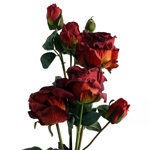 Leaf 6 x 60cm Red Rose Artificial Flower Sprays - 24 Flowers 18 Buds