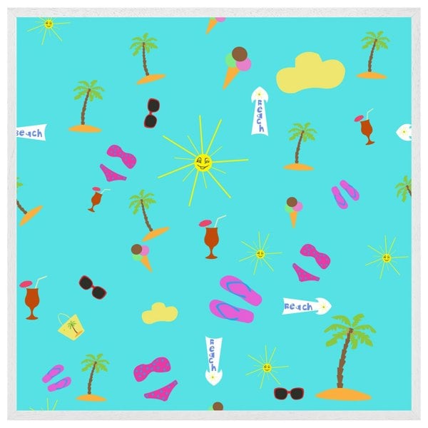 Benjamin Tate Design Beach cartoons (Picutre Frame)