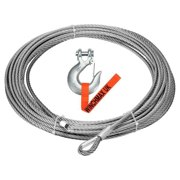 WINCHMAX Steel Rope 25m X 14mm, Screw Fix. 1/2 Inch Clevis Hook. For winches up to 20,000lb.