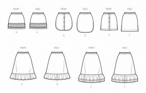 Simplicity Sewing Pattern 9730, Skirts for Women, A (S-M-L-XL-XXL) - Easy