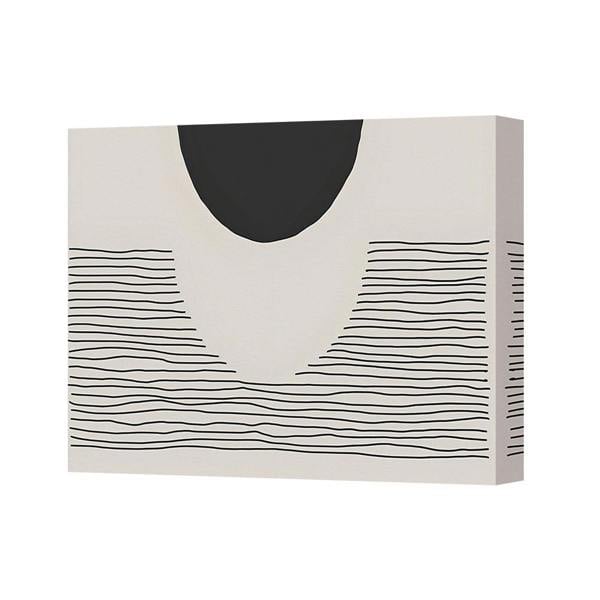 Benjamin Tate Design Abstract Minimalist Line Art Canvas Wall Decor With Black Circle