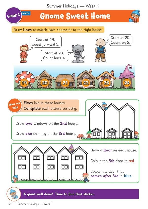 KS1 Summer Holidays Activity Workbook Bundle – for kids between Year 1 and Year 2 (Ages 5-6) CGP