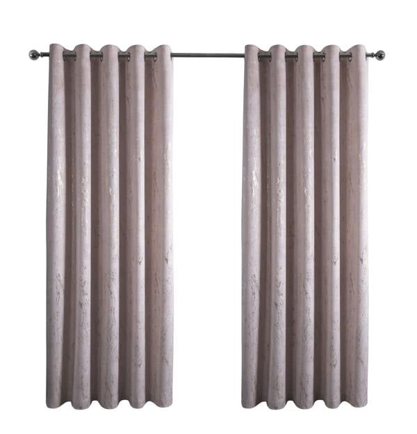 Smart Living Marble Effect Velvet Eyelet Curtain - Blush