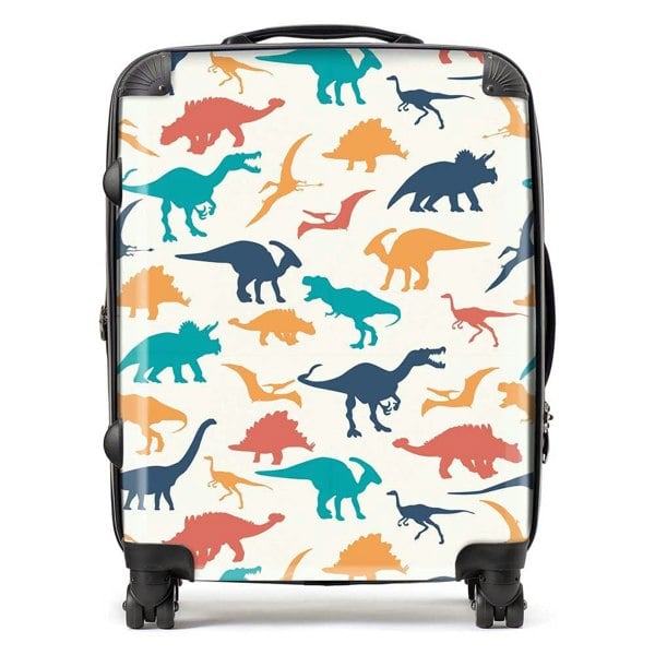 Warren Reed Multicoloured Dinosaurs Suitcase