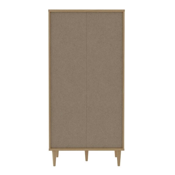 Wyld Haus Mallowmoss Rattan and Wood 2 Door Display Cabinet
