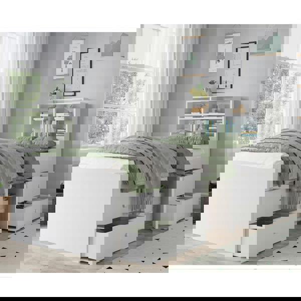 Bookcase attached to the product code: K2W in a modernly decorated bed room.