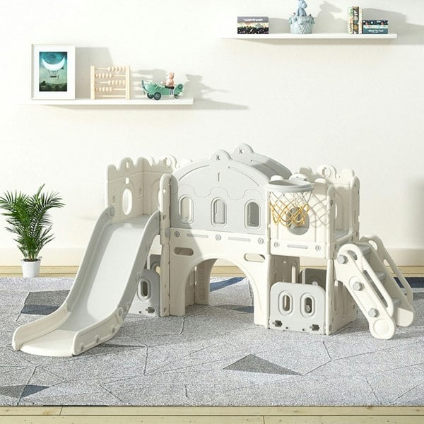 Eco-Friendly Castle Slide with Frame and Ball Living and Home
