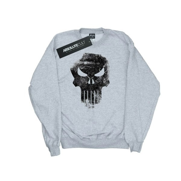 Marvel Mens The Punisher Distrressed Skull Sweatshirt - Sports Grey