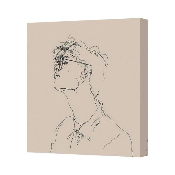 Benjamin Tate Design Contemporary Line Art Canvas Print Portrait On Deep Wooden Frame