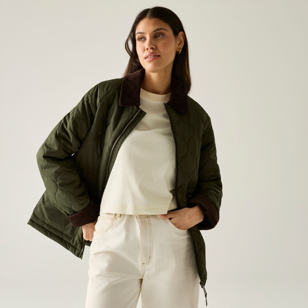 Regatta Womens Amira Quilted Padded Jacket - Dark Khaki