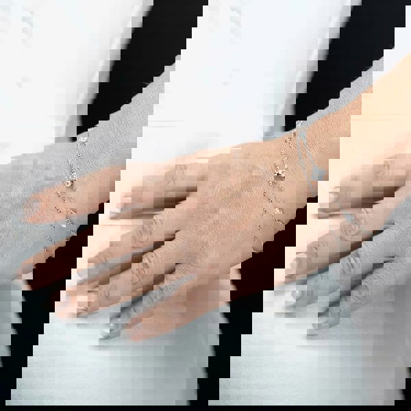 Rosa Lea Flower Double Chain Bracelet BJ-BR214C