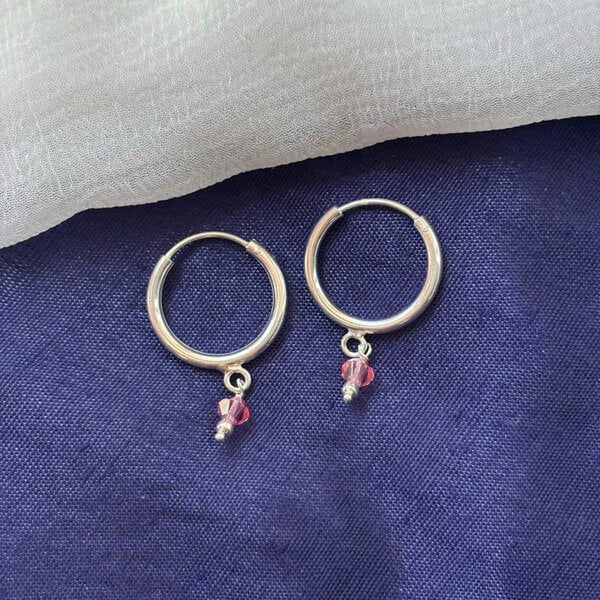 The Colourful Aura Pure Silver Bali Asian Tiny Lightweight Dainty Unisex Hoop Earring