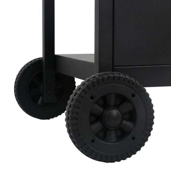 Berkfield Gas BBQ Grill with 3-layer Side Table Black and Silver