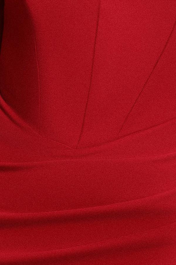Diamante Heart Trim Evening Maxi Dress - Red DR4674
