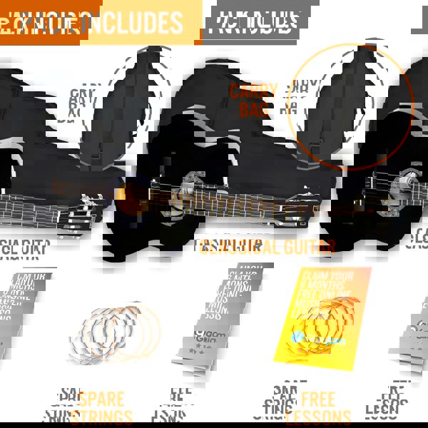 3rd Avenue Full Size Classical Guitar Pack Black Classical Guitars#Colour_Black