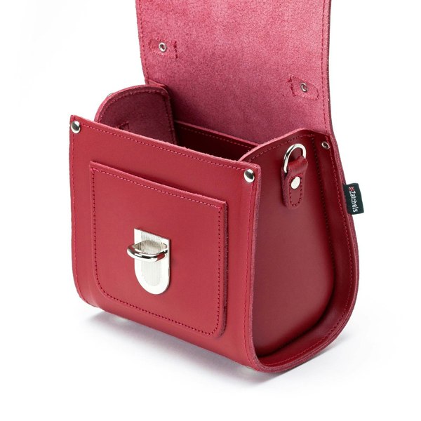 Zatchels Handmade Leather Sugarcube Handbag - Red