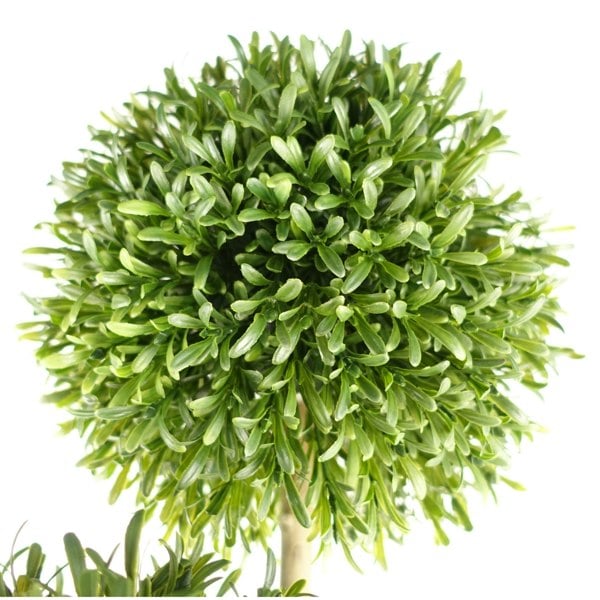 Leaf 120cm Pair of UV Resistant Balls Topiary - 480 Leaves - Natural Trunk