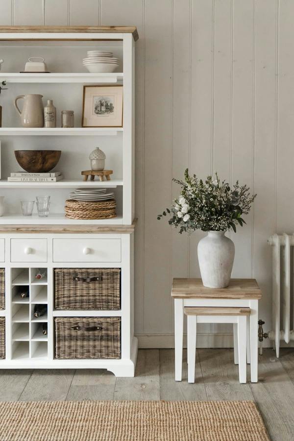 Statement Furniture Florence Display Cabinet With Shelves, Wine Rack and Storage Baskets