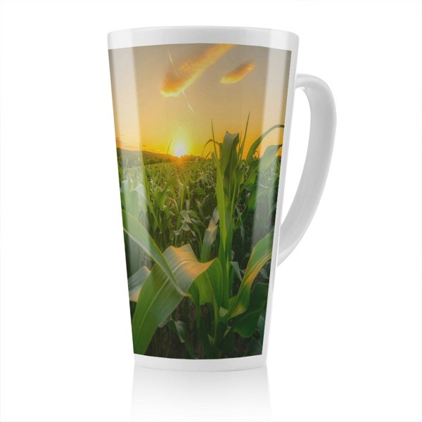 Benjamin Tate Design field at sunset Designer Latte Mug Designer Latte Mug