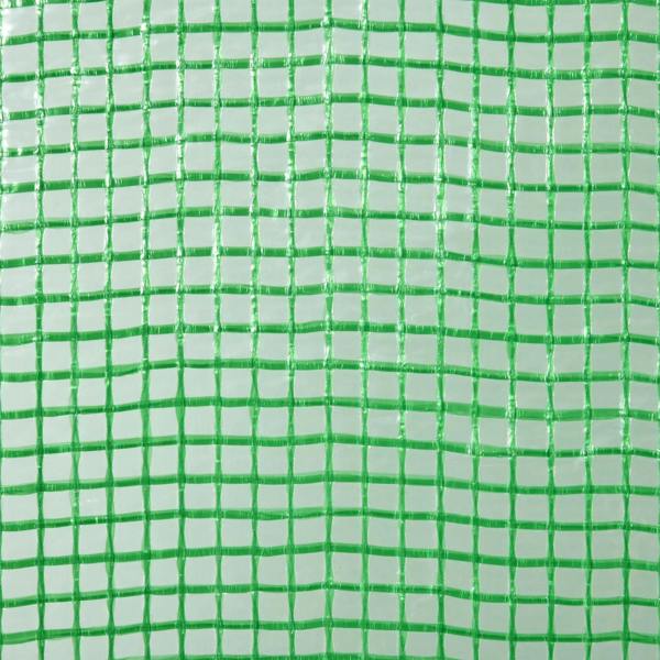 Green PE mesh sheet with fine grid texture for greenhouse covering.