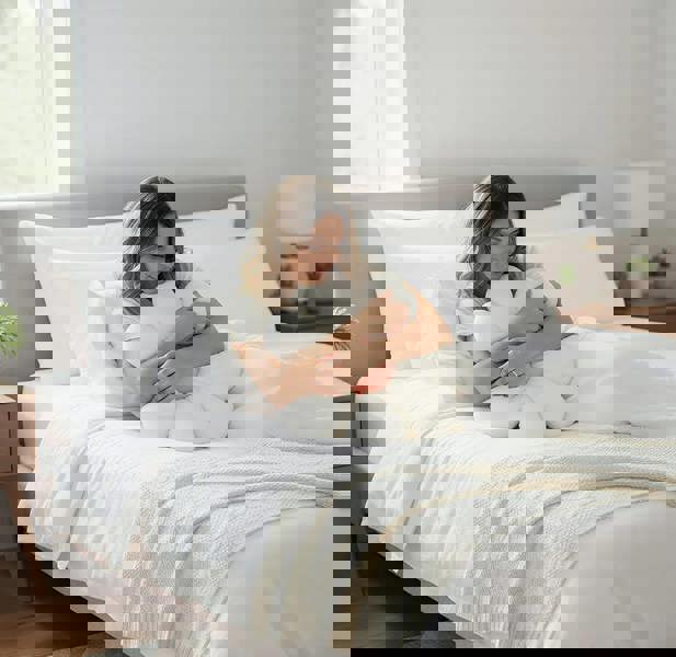 Anyhouz Anypillow White Daisy Throw Pillow with Plush Cushion