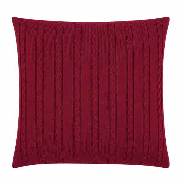 Red Wine Cable Knit Cushion