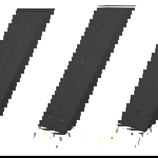 Furniture To Go Cumbria Wardrobe with 2 Doors + 2 Drawers Dark Grey