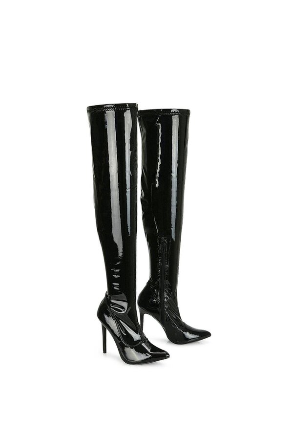 XY LONDON Over The Knee Thigh High Heeled Boots With Zip