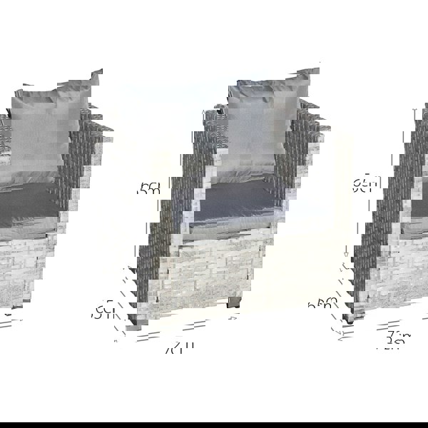 Oseasons Malta Rattan 10 Seat U-Shape Set in Dove Grey with 2 Footstools