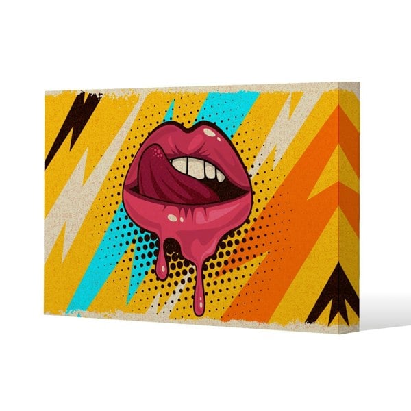 Benjamin Tate Design pop art retro vintage colorful background Slim Style Canvas Print  40x60cm , 15mm Slim Real wood.