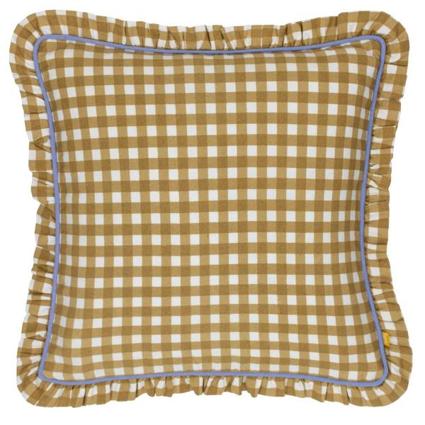 Furn Maude Reversible Gingham Cushion Cover - Gold - 