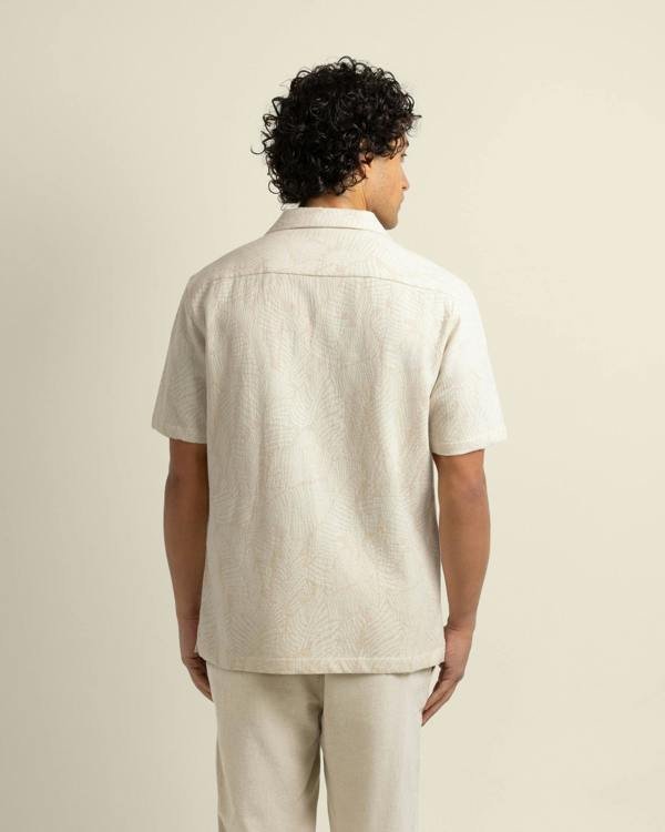 Larsson & Co Rafe - Leaf Jacquard Short Sleeve Shirt