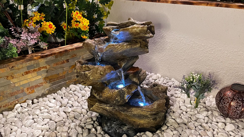 Tranquillity Water Features 5 Tier Wood Cascade Mains Water Feature