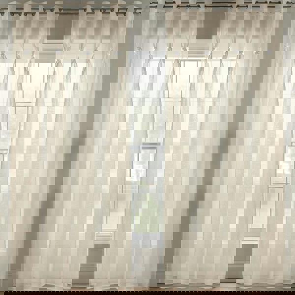 Luxury Living Linen Look Voile Ring Top Curtain Pair