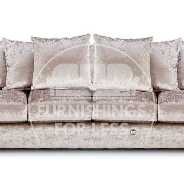 Crystal Crushed Velvet Long Fabric 4 Seater Sofa Scatter back - 3