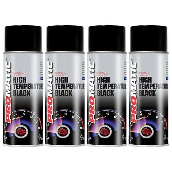 Promatic 4X Promatic Black High Temperature Spray Paint 400ml