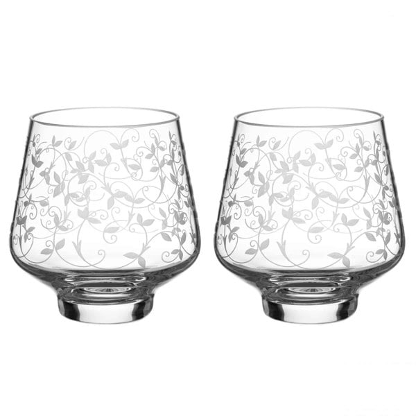 Diamante Floral Collection Tealight Holder & Tealights - Set of 2