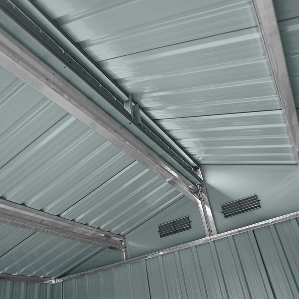 Outdoor Galvanized Steel Storage Shed with Lean-to Living and Home