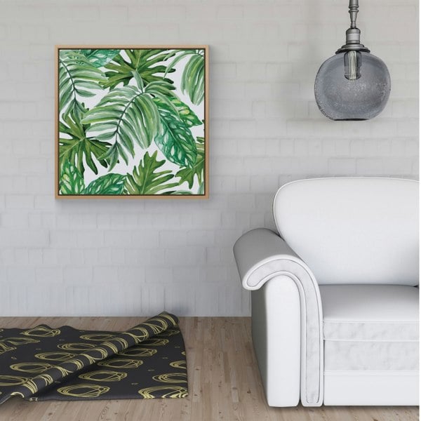 Warren Reed Exotic Rainforest Leaves Framed Canvas