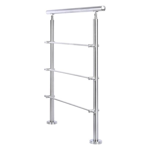 Silver Floor Mount Stainless Steel Handrail for Slopes and Stairs Living and Home