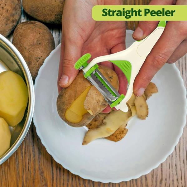 Top 3 3-in-1 Food Straight Julienne Serrated Peeler for Vegetables and Fruit