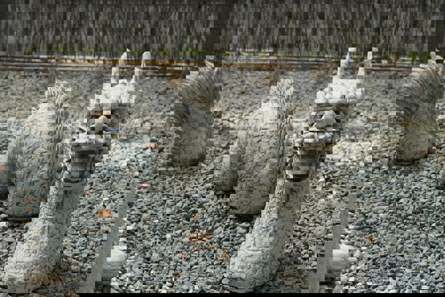 3 Piece Stone CastDragon Statue