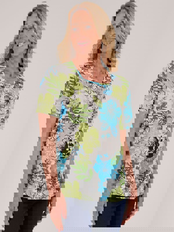 TIGI-Wear Tropical Floral All-over Print Top