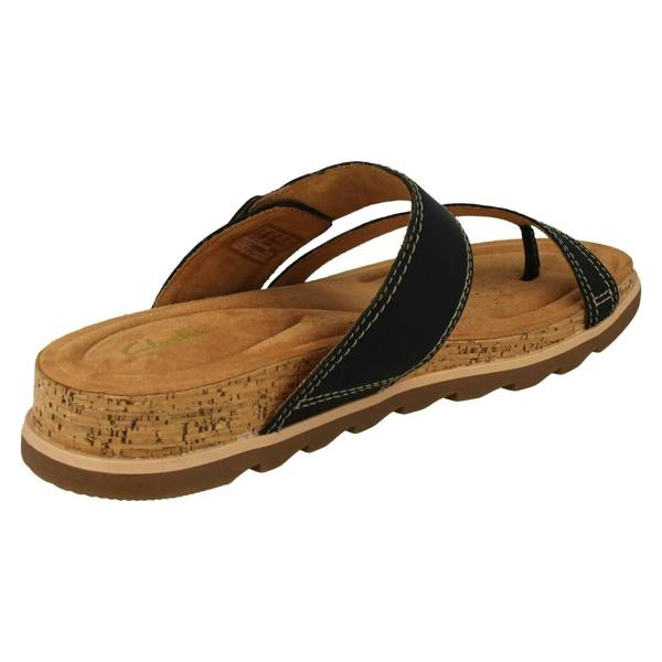 Clarks Ladies Clarks Strappy Toe Post Wedge Heeled Sandals Yacht Beach